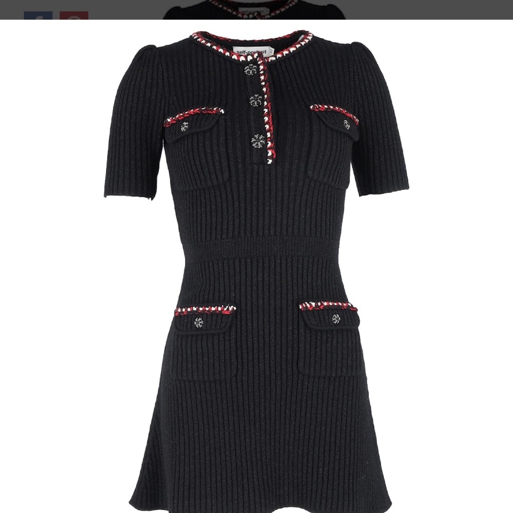 Self-Portrait Black and Red Mini Dress